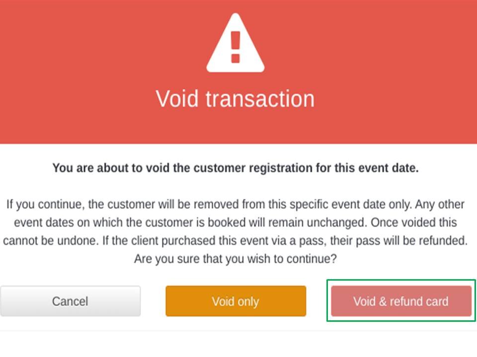 Step 7: reservie void options showing void and refund card or void only