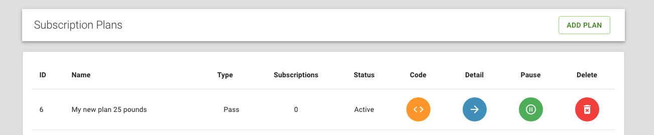 Step 1: reservie subscription plans list with detail button highlighted